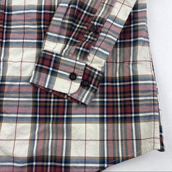 Orvis Button Up Shirt Mens Medium White Red Plaid Long Sleeve - Picture 4 of 9
